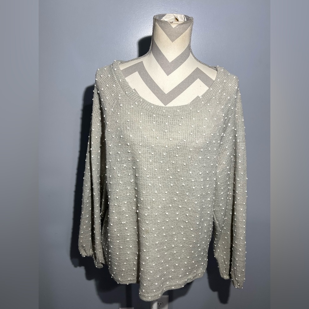 Blu Pepper Women's Light Brown Polka-Dotted Sweater